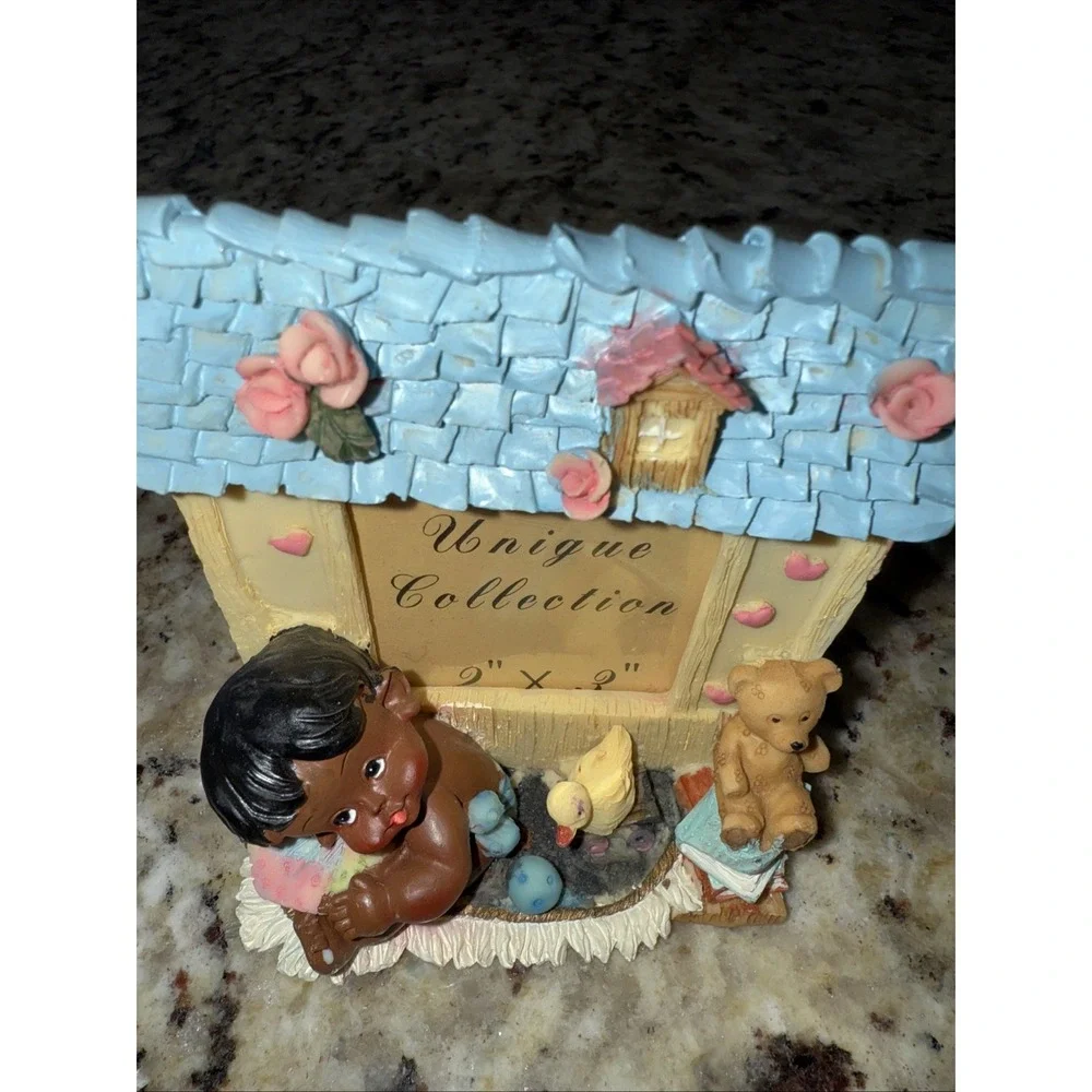 African-American Baby Boy Frame Blue Nursery Decor‎ 2 x 3 inches.
